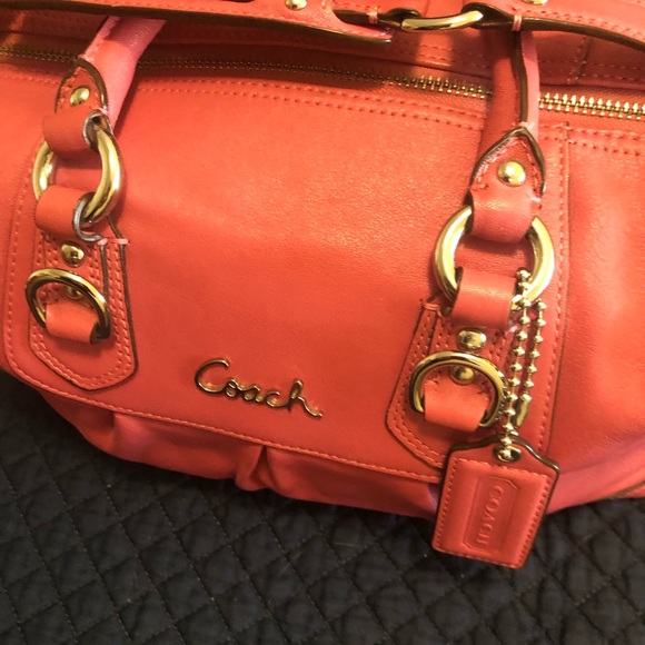 Coach Sabrina Madison Salmon Satchel Bag with Strap and Matching Wallet - Picture 4 of 14